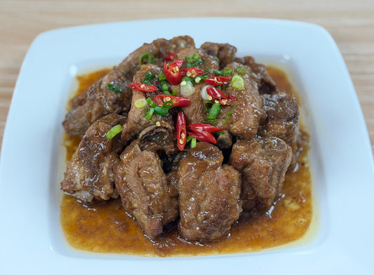 Steamed Pork Ribs with Preserved Mustard Greens (Mei Gan Cai)